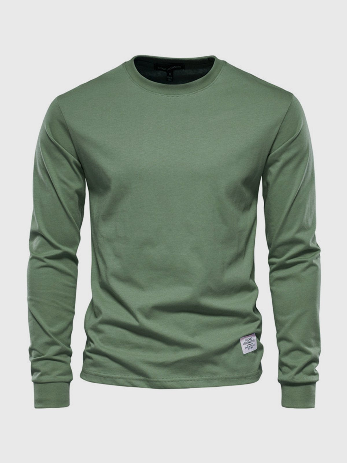 Men's Cotton Long Sleeve Shirt with Crew Neck