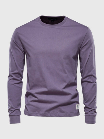 Men's Cotton Long Sleeve Shirt with Crew Neck