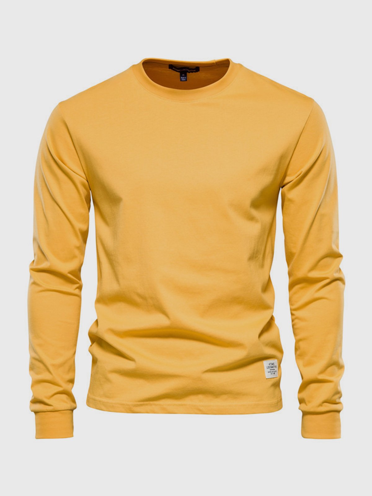 Men's Cotton Long Sleeve Shirt with Crew Neck