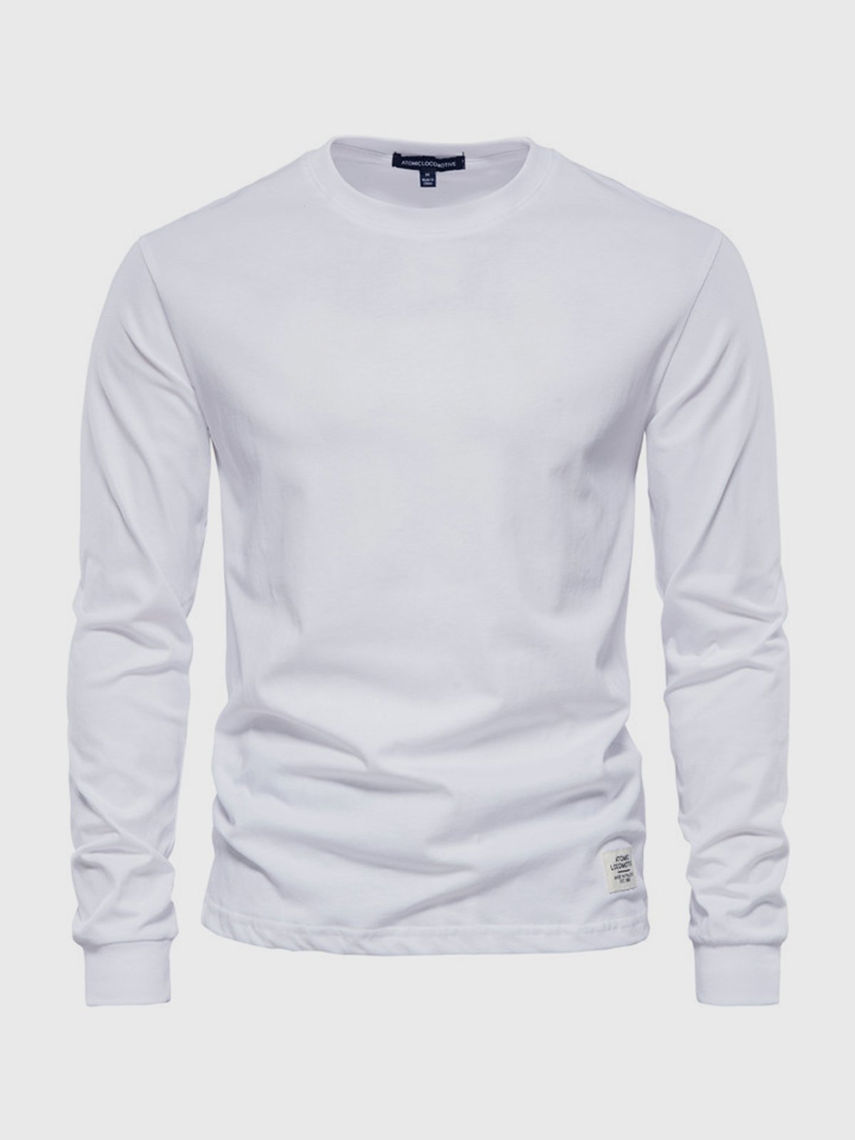 Men's Cotton Long Sleeve Shirt with Crew Neck
