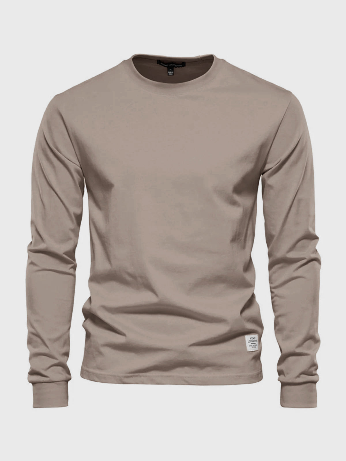 Men's Cotton Long Sleeve Shirt with Crew Neck
