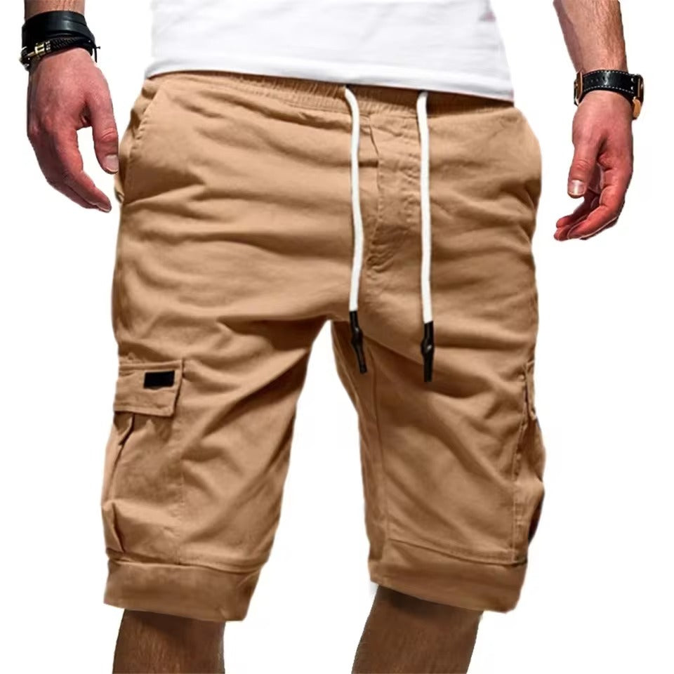 Men's Drawstring Cargo Shorts with Pockets