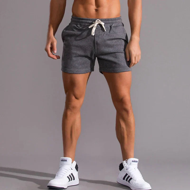 Men's Drawstring Elastic Waist Mid-Thigh Athletic Lounge Shorts