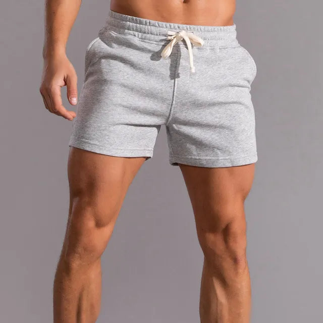 Men's Drawstring Elastic Waist Mid-Thigh Athletic Lounge Shorts