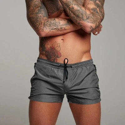 Men's Elastic Waistband Beach Sport Shorts with Drawstring