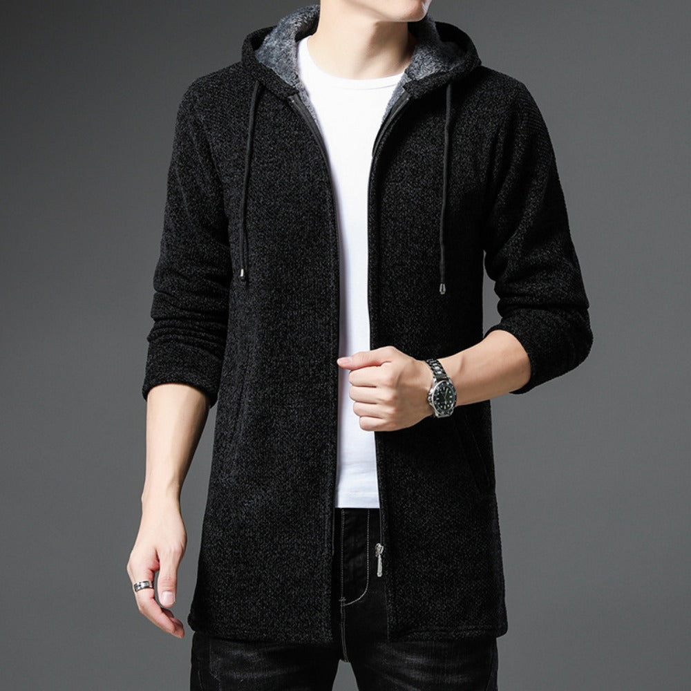 Men's Full Length Front Zipper Jacket for Cold Weather
