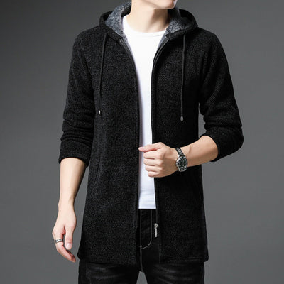Men's Full Length Front Zipper Jacket for Cold Weather
