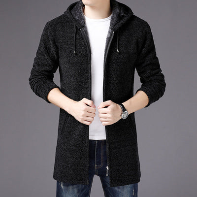 Men's Full Length Front Zipper Jacket for Cold Weather