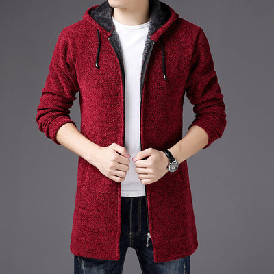 Men's Full Length Front Zipper Jacket for Cold Weather