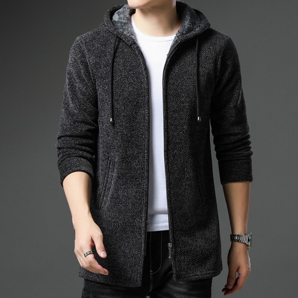Men's Full Length Front Zipper Jacket for Cold Weather