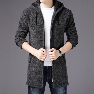 Men's Full Length Front Zipper Jacket for Cold Weather