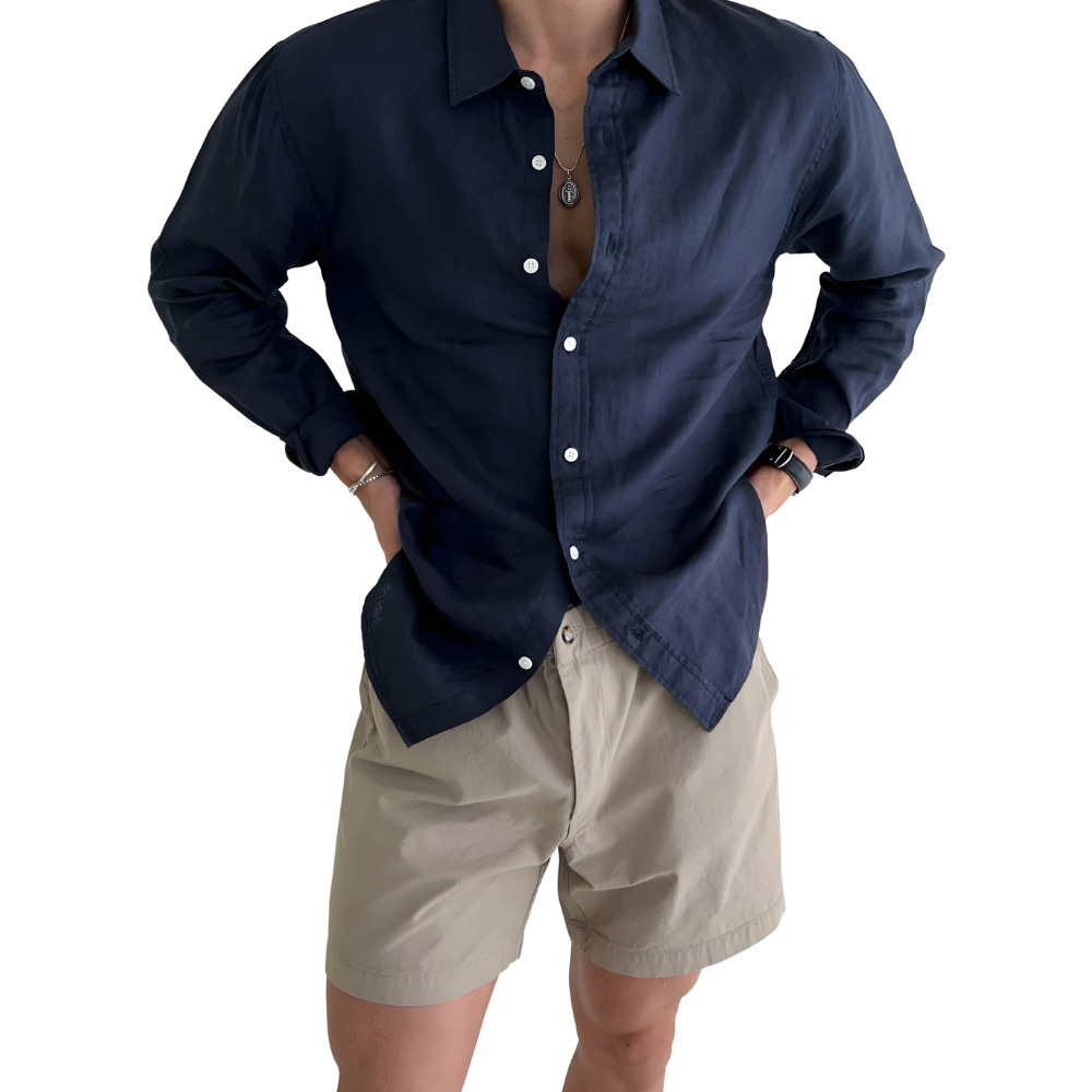 Men's Full Sleeves Button Down Collared Shirt