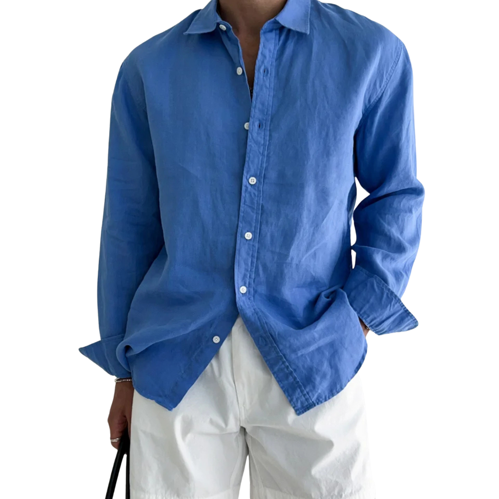 Men's Full Sleeves Button Down Collared Shirt