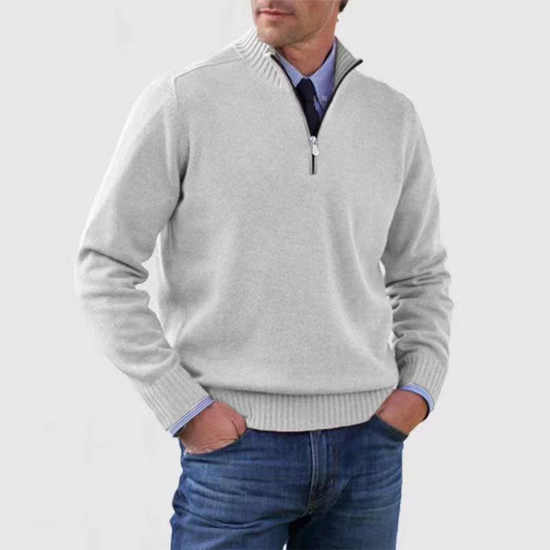 Men's Full Sleeves Turtleneck Half Zip Sweater