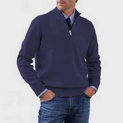 Men's Full Sleeves Turtleneck Half Zip Sweater