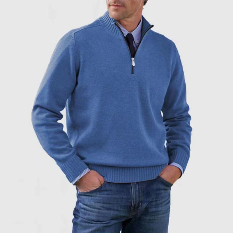Men's Full Sleeves Turtleneck Half Zip Sweater