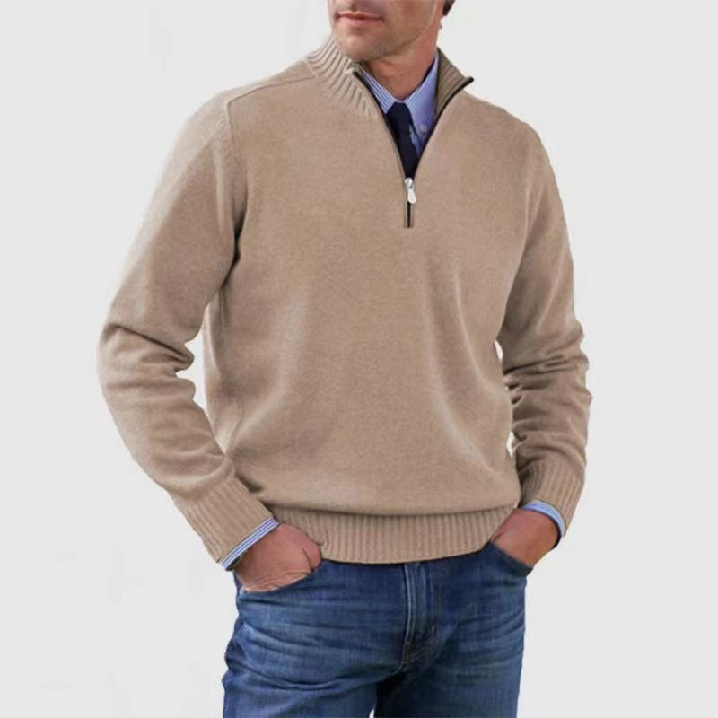 Men's Full Sleeves Turtleneck Half Zip Sweater