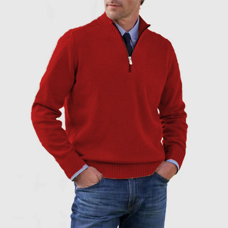 Men's Full Sleeves Turtleneck Half Zip Sweater