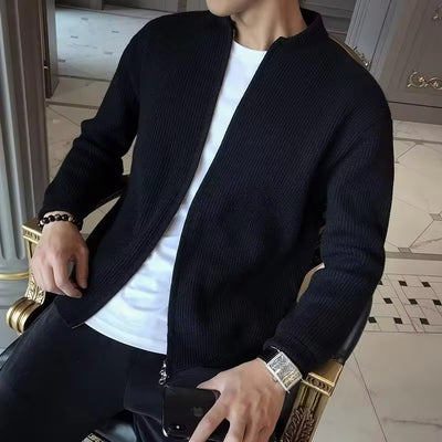 Men's Half Zip Knit Zipper Cardigan with Sleeves