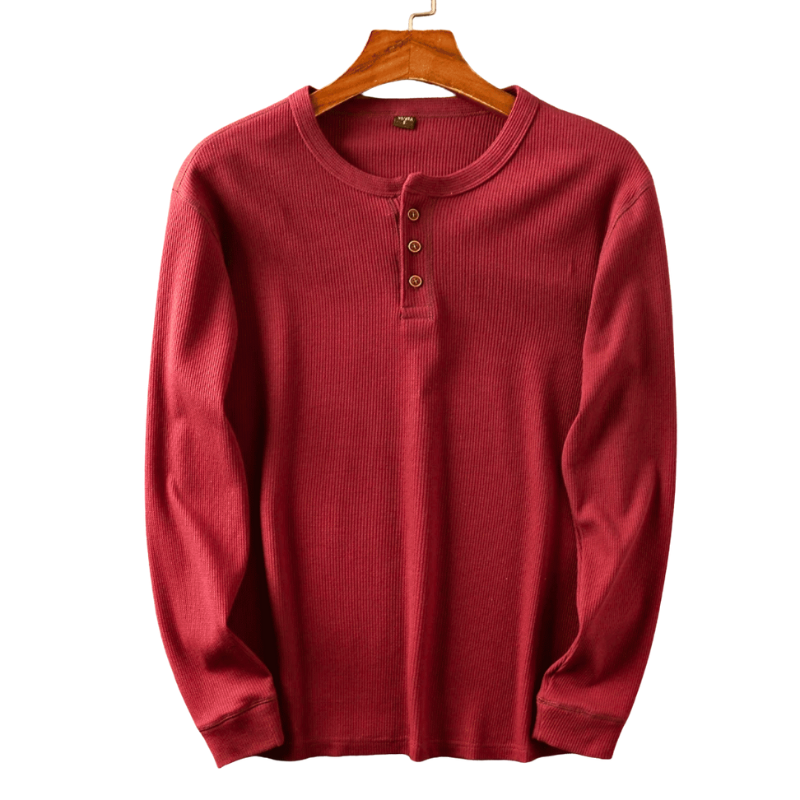 Men’s Henley T-Shirt with Short Button Placket for Daily and Casual Wear