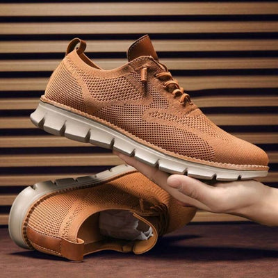 Men’s Knit Lace-Up Sneakers with Textured Sole