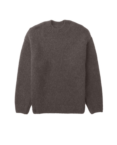 Men's Knitted Loose Fit Crew Neck Sweater for Winter