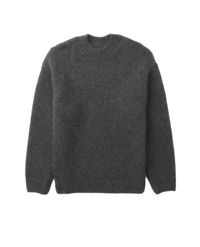Men's Knitted Loose Fit Crew Neck Sweater for Winter