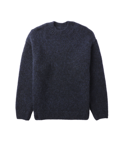 Men's Knitted Loose Fit Crew Neck Sweater for Winter