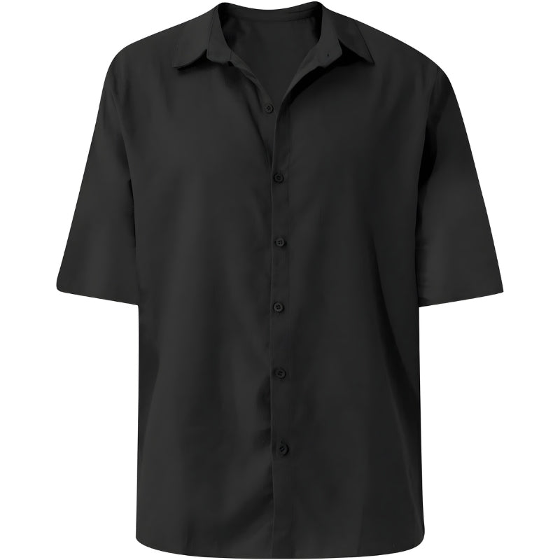 Men’s Linen Short Sleeve Shirt Casual Summer Button Up