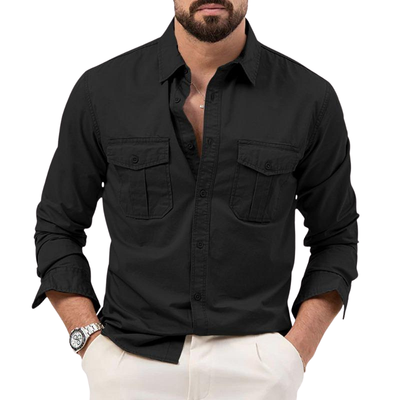 Men’s Long-Sleeve Shirt with Front Pockets