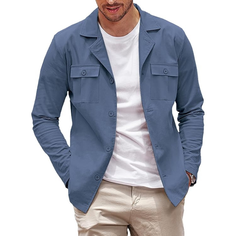 Men’s Long-Sleeve Shirt with Front Pockets