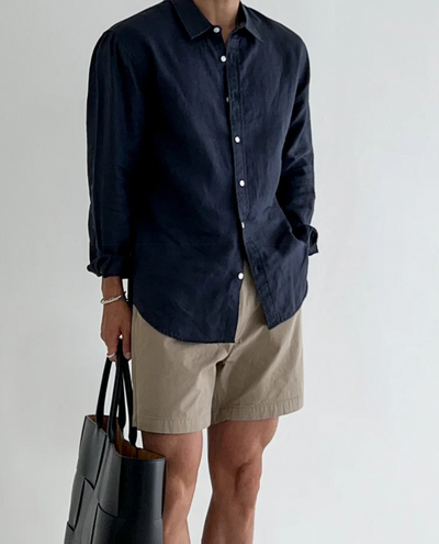 Men’s Long-Sleeve Shirt with button-up front and collar