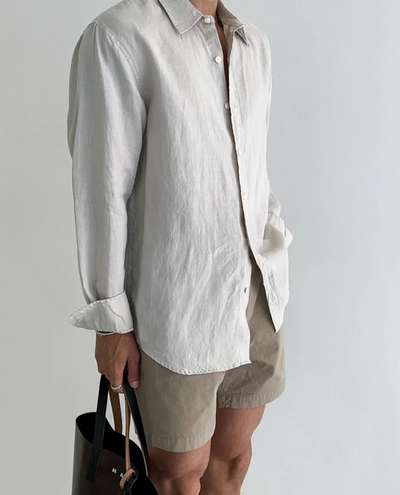 Men’s Long-Sleeve Shirt with button-up front and collar