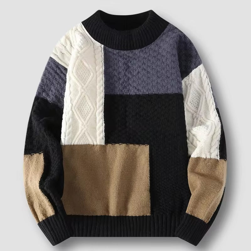 Men's Long Sleeves Colorblock Crewneck Sweater
