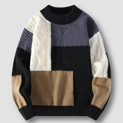 Men's Long Sleeves Colorblock Crewneck Sweater