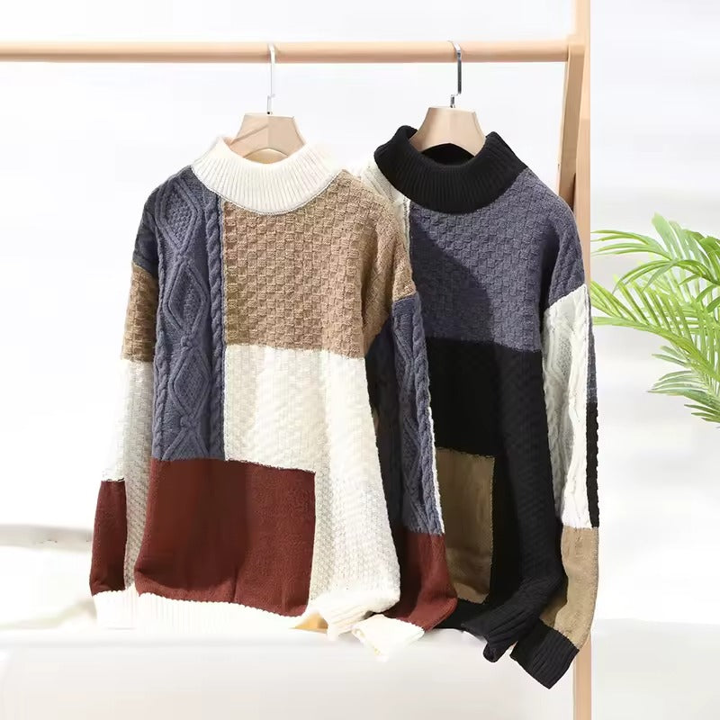 Men's Long Sleeves Colorblock Crewneck Sweater