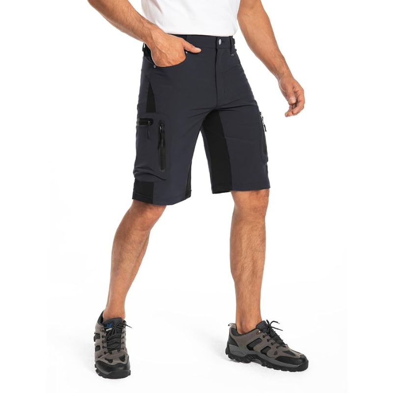 Men’s Outdoor Shorts with Adjustable Waistband and Zippered Pockets