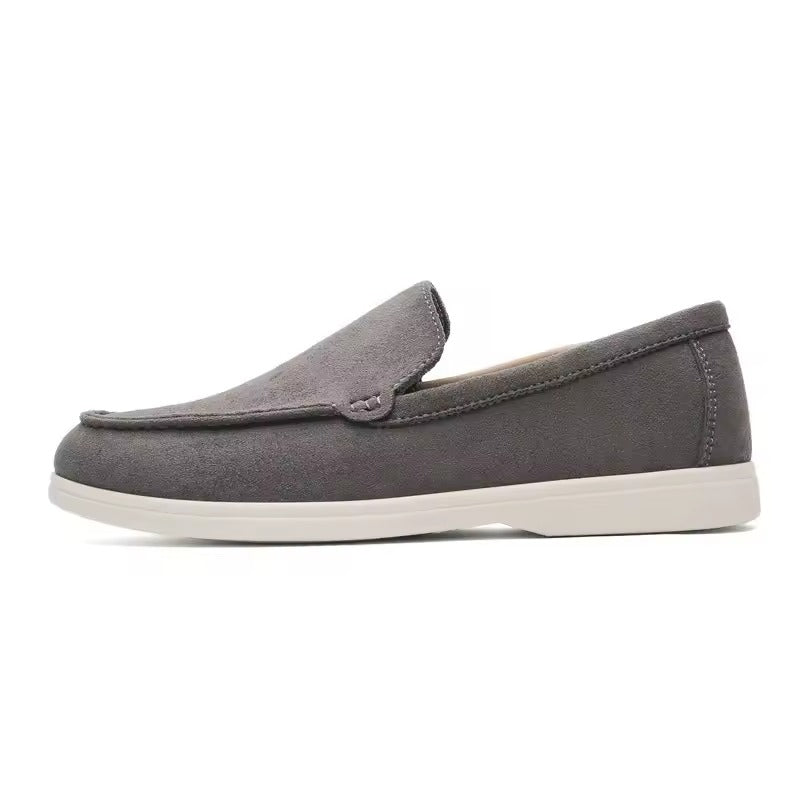 Men's Round Toe Slip-On Loafers with Rubber Sole