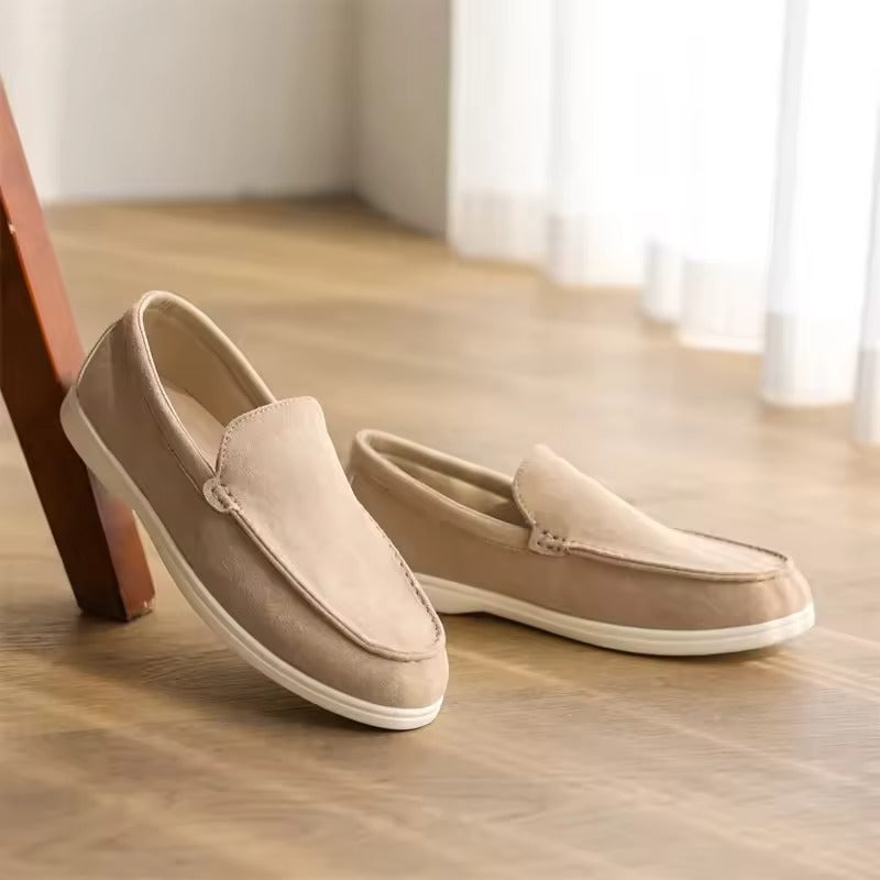 Men's Round Toe Slip-On Loafers with Rubber Sole