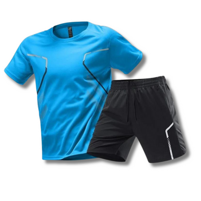 Men's Shirt with Drawstring Shorts Matching Set for Sports