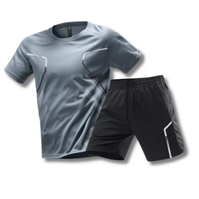 Men's Shirt with Drawstring Shorts Matching Set for Sports