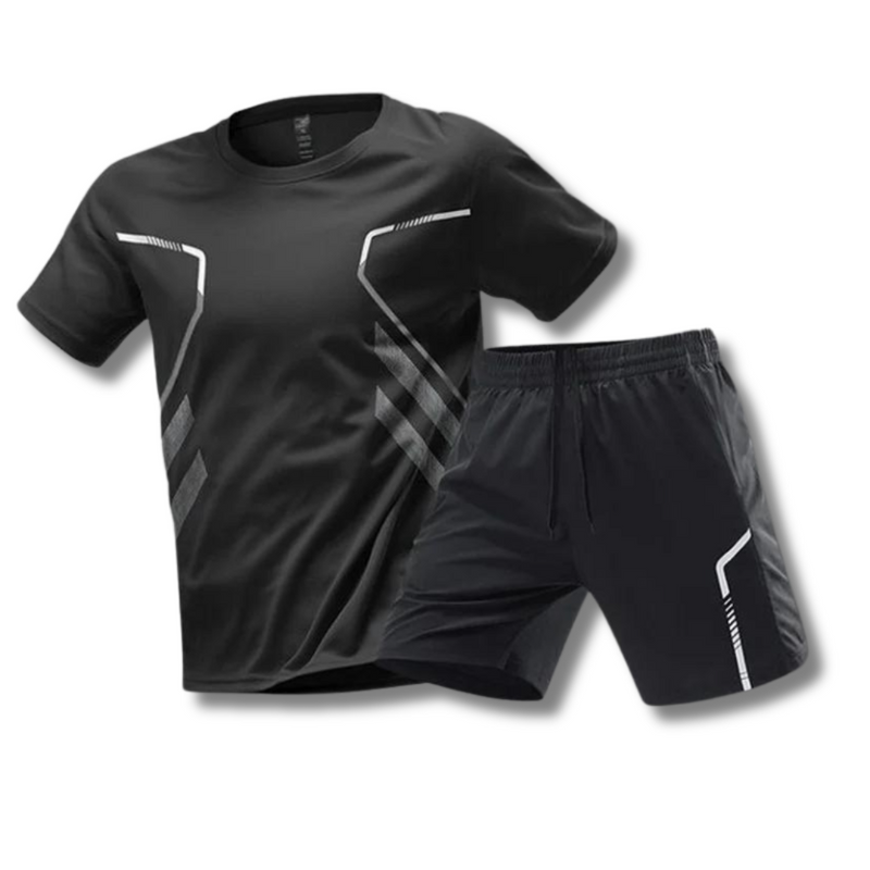 Men's Shirt with Drawstring Shorts Matching Set for Sports