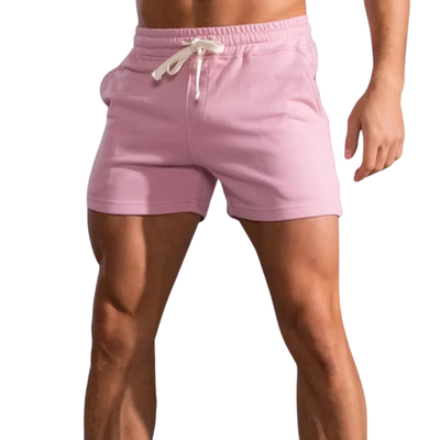 Men's Slim Fit Elastic Waistband Sports Shorts with Drawstring
