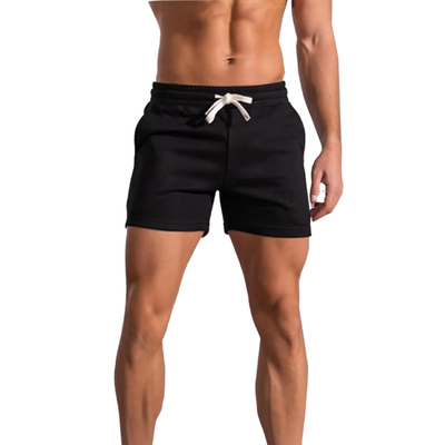 Men's Slim Fit Elastic Waistband Sports Shorts with Drawstring