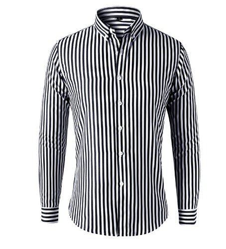 Men’s Striped Formal Button Shirt with Full Sleeves