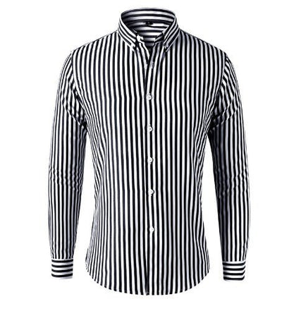 Men’s Striped Formal Button Shirt with Full Sleeves