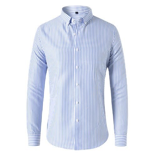Men’s Striped Formal Button Shirt with Full Sleeves
