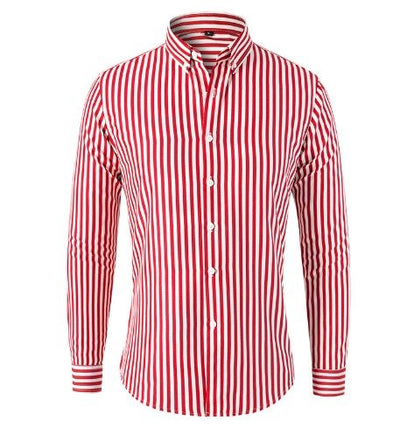 Men’s Striped Formal Button Shirt with Full Sleeves