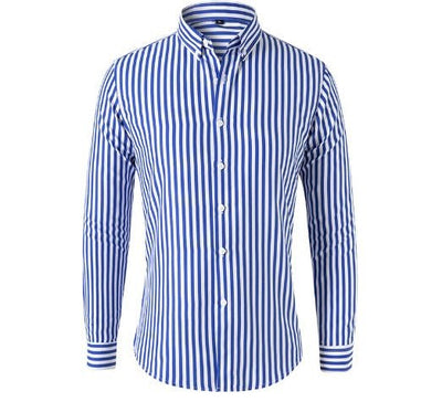 Men’s Striped Formal Button Shirt with Full Sleeves