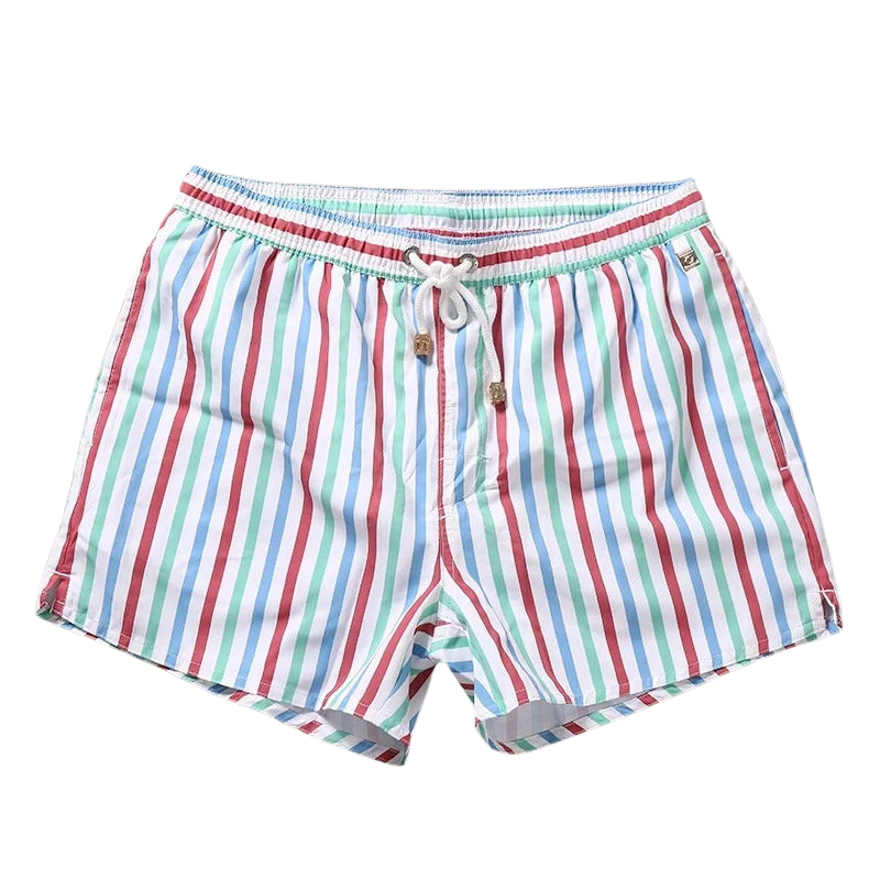 Men’s Swim Shorts with Stripe Pattern for Beach and Pool